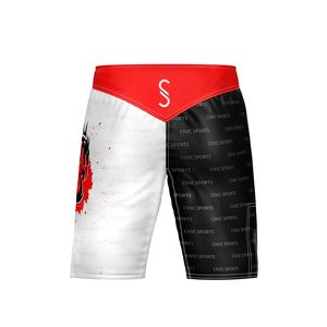 กางเกงขาสั้น MMA สีดำสำหรับชายและหญิงผ้าสแปนเด็กซ์โพลีเอสเตอร์สีขาวออกแบบได้ตามต้องการ - Product Image 4