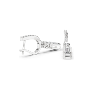Boucles d'oreilles créoles en diamant de laboratoire 1,004 CT pour femmes, clarté VVS-VS EF, or 18 carats, 14 carats, 10 carats et argent 925, rose, jaune, blanc - Product Image 4