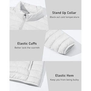 Chaqueta Acolchada Ligera y Transpirable para Hombre, Chaqueta de Invierno Impermeable y Cortavientos con Cuello Alto, 2 Bolsillos Laterales, Personalizable - Product Image 6