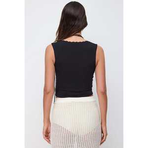 Sous-vêtement à bretelles épaisses avec détails en dentelle à rayures - Product Image 6