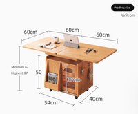 Table basse pliable à dessus de levage multifonctionnelle d'usine de meubles d'économie d'espace avec des roulettes