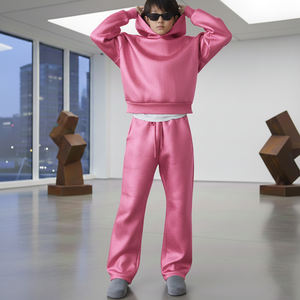 Ensemble de survêtement unisexe streetwear d'hiver, sweat-shirt ample et pantalon de survêtement pour hommes, haute qualité, 100% coton molletonné, surdimensionné, respirant - Product Image 3