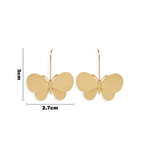 CUCOCUCA YXQ E424 Orecchini a forma di farfalla in acciaio inossidabile spazzolato dorato alla moda per primavera/estate Spedizione UE in 48 ore - Product Image 1