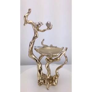 ชามโลหะทรงกลมเคลือบเงาพร้อมฐานดีไซน์เฉพาะสีเงินเคลือบทองสินค้ามาใหม่ล่าสุด - Product Image 4