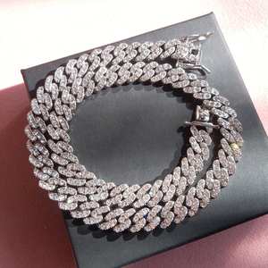 Cadena de Hip Hop de diamante de moissanita VVS de calidad superior 14K 18K cadena cubana helada chapada en oro blanco para hombres y mujeres para regalos de bodas - Product Image 3