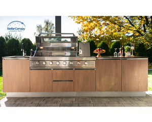 Armoire de cuisine extérieure modulaire en acier inoxydable, îlot barbecue de <span class=keywords><strong>camping</strong></span>, ensemble de cuisine extérieure avec évier - Product Image 3