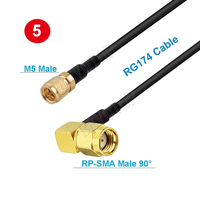 Câble RG174 compatible Microdot M5 mâle vers SMA mâle 10-32 UNF pour capteur d'accélération de vibration