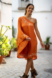 Robe de plage bohème grande taille pour femme, brodée, sexy, décontractée, vintage, écologique, en viscose/coton - Product Image 6