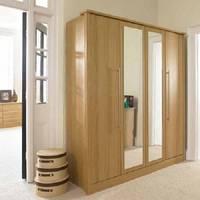Bon prix - Armoire en bois / Armoire en bois massif - Armoire de chambre à coucher avec porte en verre à vendre