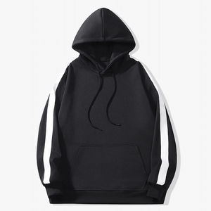 2025 hommes à capuche cordon sweat Patchwork à manches longues pull coupe ample décontracté basiques poche hiver à capuche pour unisexe - Product Image 1