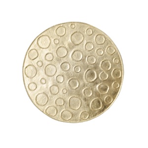 Elegant Round Aluminum <b>Serving</b> <b>Tray</b> With Antique <b>Gold</b> Leaf Handles Luxury Decorative Centerpiece For Home And Dining Decor - Product Image 1