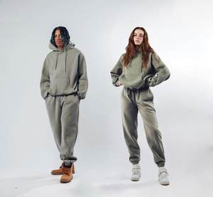 ชุดวิ่งออกกำลังกายผ้าฝ้ายกันลมชุดวอร์มสีดำปักโลโก้ได้ตามต้องการ - Product Image 3