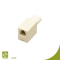 Adaptateur de câble de conversion de données pour modem téléphonique, prise BT de style américain blanche vers prise RJ11 6P4C