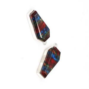 Superventas 925 plata esterlina ataúd forma encanto colgante collar 10x17mm rojo amolita cuarzo piedra preciosa rodio regalo de moda - Product Image 4