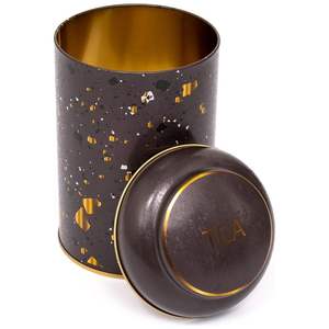 1.2L Métal Fer Blanc 105mm x 150mm Terrazzo Brun Embossé Dôme Couvercle Recyclable pour Bonbons Paquet Gâteau Artisanat Utiliser Logo Personnalisé - Product Image 1