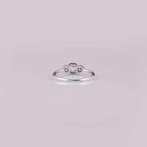 Joyería de boda de lujo de oro sólido de 14 quilates, anillo de compromiso de diamante cultivado en laboratorio solitario de corte esmeralda, ajuste de bisel de moda para mujer - Product Image 3