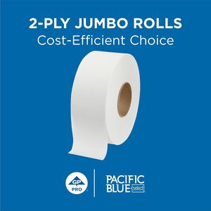Pacific <b>Blue</b> Select Jumbo Jr. 2-Ply Bathroom Tissue, 9" <b>Roll</b>, 1,000 Linear Feet/<b>Roll</b>, 8 <b>Rolls</b>/Case (13728) - Product Image 3