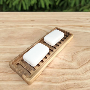 Custom Handmade <b>Wooden</b> Soap Dish Holder | Natural Wood <b>Bathroom</b> Soap Tray with Drain Slots & Durable Finish - Product Image 1