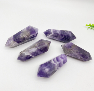 Meilleure qualité Offre Spéciale améthyste naturelle en vrac Double extrémité pointe sculptée meilleure qualité pour la fabrication de bijoux - Product Image 3