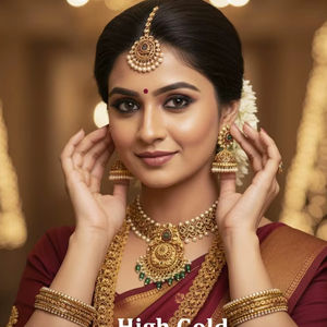 Antique 800gm <b>Bridal</b> <b>Jewelry</b> <b>Set</b> Traditional Design Necklace Earrings for Weddings Ceremonies Special Occasions - Product Image 1