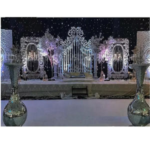 Recepción imperial de boda, decoración de escenario, recepción de boda exclusiva, decoración de Escenario nocturno, aspecto elegante, decoración de escenario de matrimonio, venta - Product Image 1