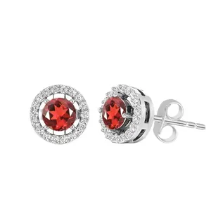 Most Selling Garnet Earrings Fashion Jewelry 925 Silver USA UK Cheap Diamond Hoop Gold Custom Earrings From Indian Supplier