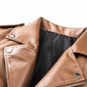 Veste en cuir streetwear d'hiver pour homme, conçue sur mesure, respirante, confortable, couleur unie, tissu personnalisable, service OEM de haute qualité - Product Image 4