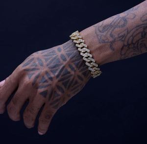 Bracelet cubain surélevé en or jaune 14 mm, bracelet tennis, bracelet cubique, bracelet diamant, cadeau pour elle, bracelet - Product Image 4