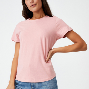 เสื้อยืดแขนสั้นผ้าฝ้าย100% สำหรับผู้หญิง,เสื้อยืดทรงหลวมไม่มีลายกำหนดได้เองปี100% - Product Image 2