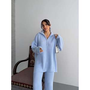 Zippered <b>Knit</b> <b>Set</b> 1556 - Blue - Product Image 2