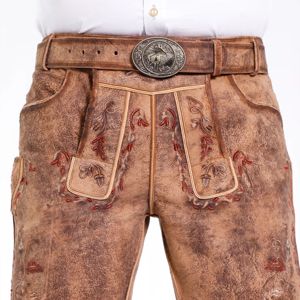 Pantalones cortos alemanes tradicionales Lederhosen de cuero bávaro bordados personalizados para Oktoberfest y celebraciones festivas - Product Image 6