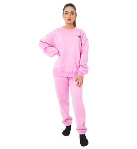 OEM Custom Winter 100% Cotton High Quality Front Logo Women's Oversized <b>Crewneck</b> Long Sleeve Sweatshirt - Product Image 1