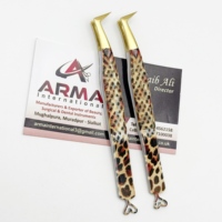 Extensions de cils professionnelles en acier inoxydable, revêtement papier, motif guépard, volume russe, type L, durables, de précision, pour une pose durable
