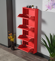 Étagère à chaussures murale moderne européenne à 4 niveaux en acier inoxydable pour salon, hôtel, entrepôt - Organisation de meubles pour la maison
