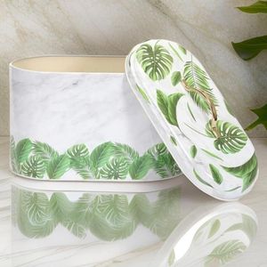 178 X 338 X 200 mm Metal Bread <b>Box</b> with Leaf Pattern 9.8L Capacity Food Storage & <b>Container</b> with Handle - Product Image 5