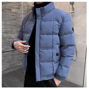 Veste matelassée vintage en laine/viscose pour homme, de haute qualité, couleur unie, manches longues, col montant, bouton unique, directe - Product Image 1