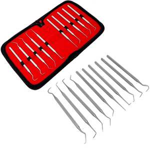 Juego de 10 Piezas de Instrumentos Quirúrgicos de Acero Inoxidable para Limpieza Profunda de Higiene Bucal Dental Profesional, Herramienta para el Cuidado de los Dientes - Product Image 5