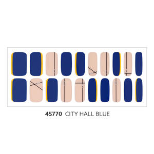 Tiras de Gel ShineB para uñas #45770, pegatinas de Gel para uñas, arte de uñas fácil hecho en Corea, diseño de línea negra elegante azul plateado - Product Image 6