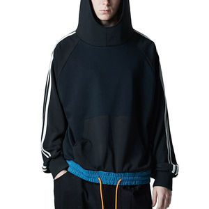 Sudadera con Capucha Personalizada de Alta Calidad, Cuello Alto, Bloques de Color, Cordón Ajustable, Dobladillo Ajustable, Mangas con Rayas, Sudadera Extra Grande para Hombre - Product Image 5