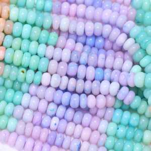 Hilo de cuentas Rondelle lisas de ópalo sombreado multicolor Natural, cuentas de piedras preciosas sueltas de 7mm a 10mm para suministro de joyería India - Product Image 2