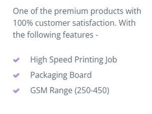 450GSM บอร์ดดูเพล็กซ์ด้านเดียวเคลือบผิวด้านบนใบมีดเคลือบเงาสีขาวด้านหลังสีเทาพื้นผิวมันวาวซัพพลายเออร์อินเดียตรวจสอบ180GSM - Product Image 5