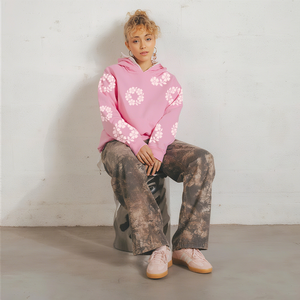 Sudadera de diseñador con capucha de flores con estampado de algodón Puff de alta calidad para hombre, conjunto de chándal de estilo callejero americano de moda Unisex - Product Image 1