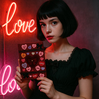 LABON Cahier de notes en velours avec nœud en forme de lettre d'amour Gothique Candy Heart A5 Red Fabric Journal for Valentines Gift Cute Romantic Writing