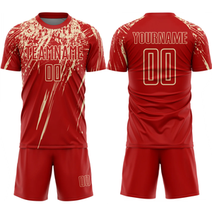 Conjuntos de Camisetas y Pantalones Cortos de Fútbol Sublimados Personalizados al por Mayor para Adultos - 100% Poliéster Elástico de Secado Rápido Antibacteriano - Product Image 4