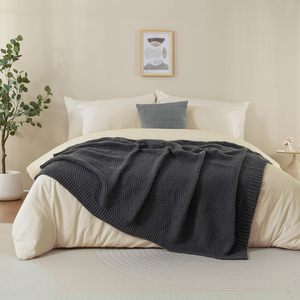 Manta de punto 100% algodón, suave y transpirable, para sofá y cama, personalizada, OEM, venta al por mayor - Product Image 4