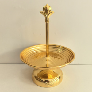 Luxury Gold 2 Tier Serving Stand | Metal Cupcake Pastry Display Tower | Decorative Dessert Cake Plate <b>Tray</b> for Wedding Party - Product Image 3