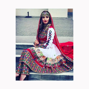 Nouvelle robe longue afghane couleur 2 pièces robe de soirée incroyable vente chaude Pakistan dames costume indien été et hiver ware - Product Image 6