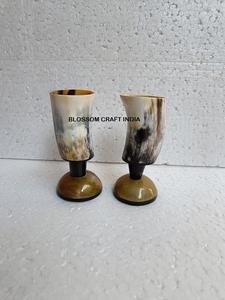 ถ้วยแก้วบัฟฟาโลฮอร์นดีไซน์ใหม่งานหัตถกรรมรูปดอกออกอินเดียงานฝีมือตามธรรมชาติดีไซน์ใหม่ - Product Image 3