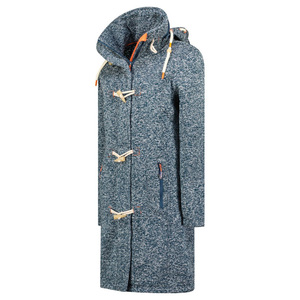 Exclusiva chaqueta clásica abotonada de lana polar para mujer, chaqueta ajustable con capucha, transpirable, cálida, con cuello levantado, con logotipo personalizado - Product Image 4