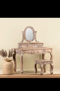 Table console en bois massif de qualité supérieure, design élégant, étagère de rangement convertible, mobilier traditionnel pour salon, maison, hôtel, école - Product Image 5